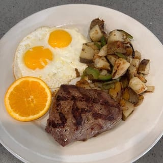 2 Eggs Any Style with Steak