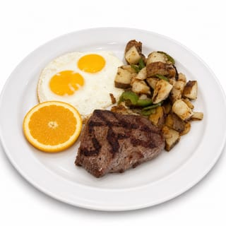 2 Eggs Any Style with Steak