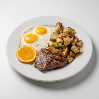 2 Eggs Any Style with Steak